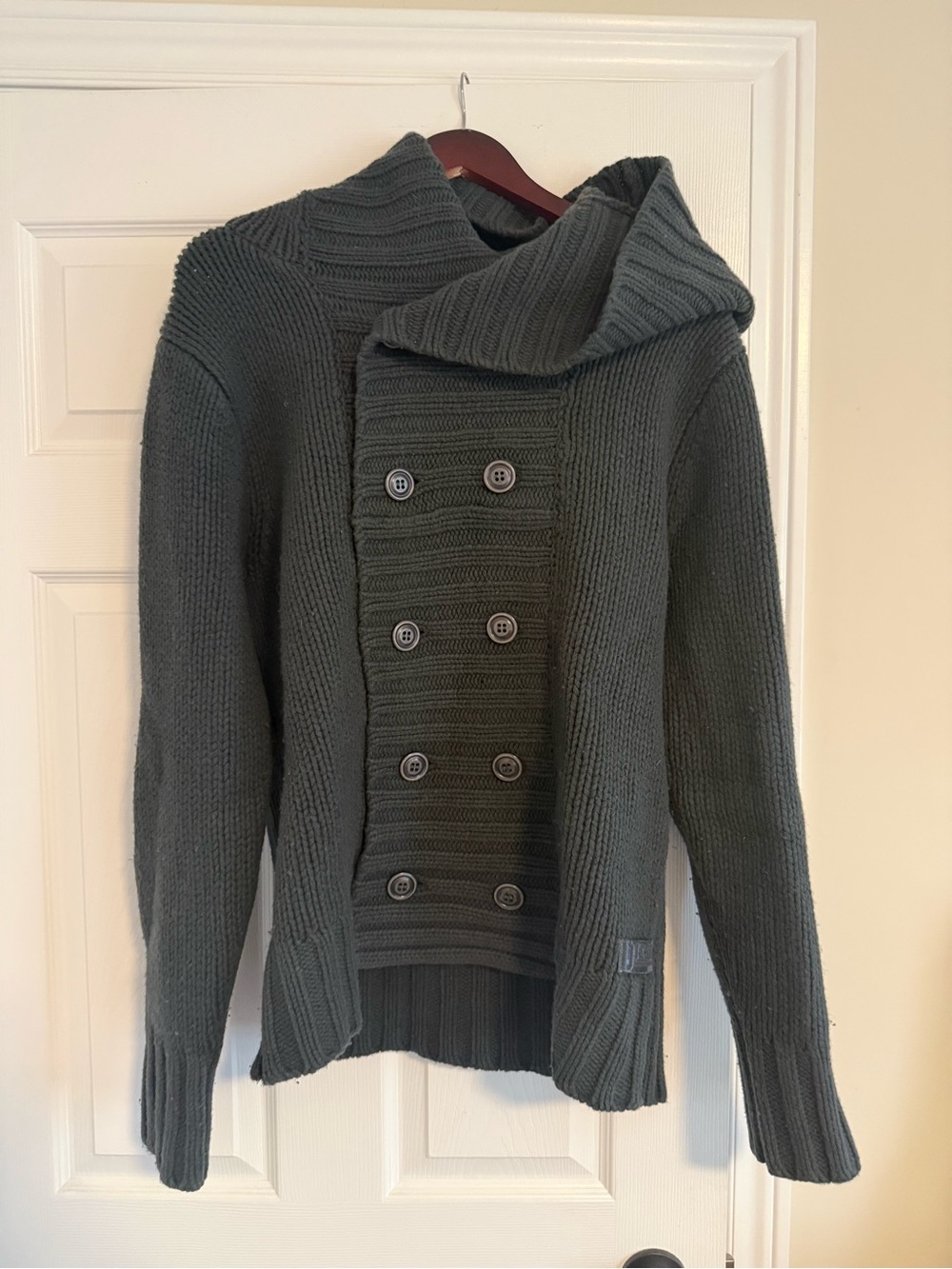 Diesel Men's Double-Breasted Knit Cardigan - Dark Gray